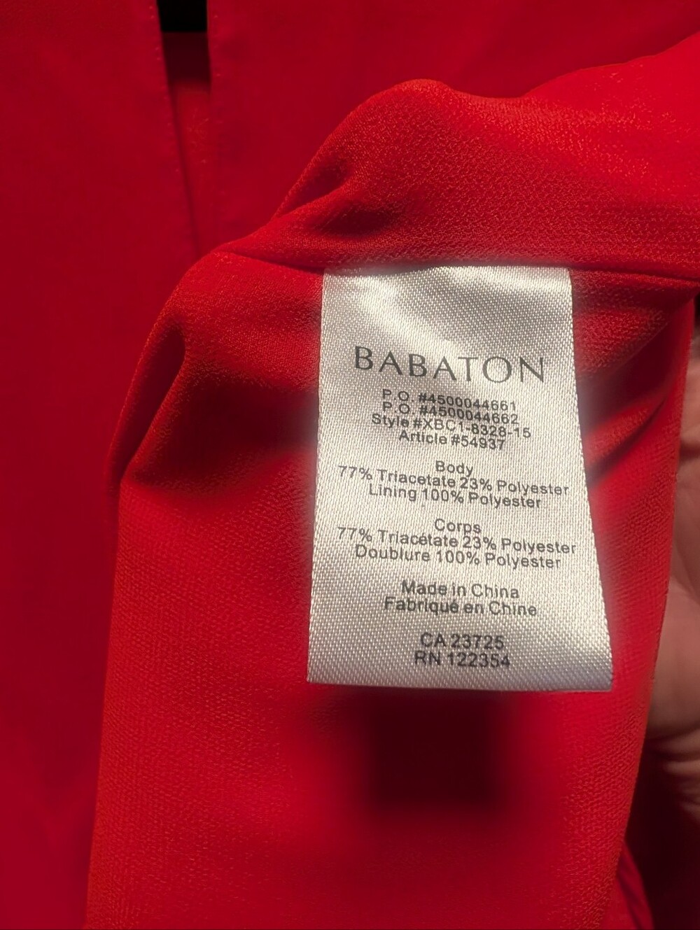 Babaton Aritzia Dress XS Bright Red Flutter Sleeve Drawstring Waist Pockets - Picture 7 of 7
